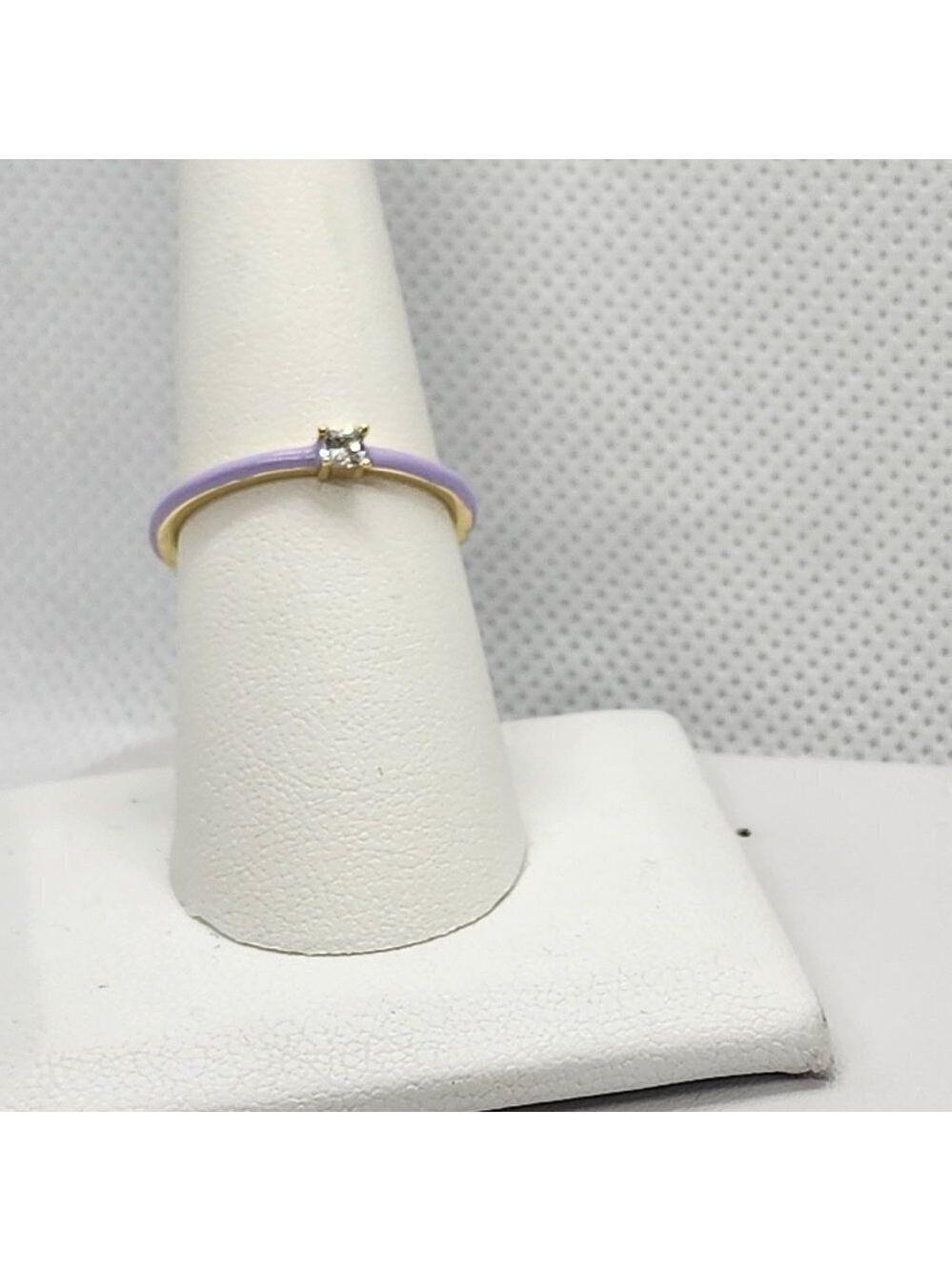 Brand New Sterling Silver 925 Light Purple enamel Ring / band